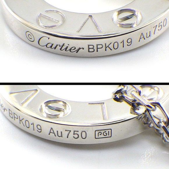 Cartier Bracelet Love B6038100 Circle Double Chain 2 Points Diamonds Total - Picture 5 of 10